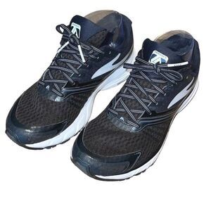 Brooks Womens‎ Lace Up Round Toe Launch 2 Sneakers Shoes Black White Size 7.5